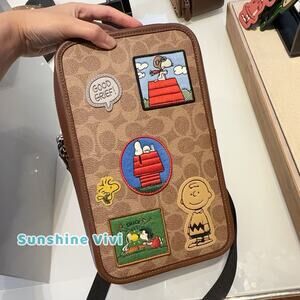 NWT COACH X PEANUTS Sullivan Pack in Signature Canvas with Patch CBI43 QBTAM Bag